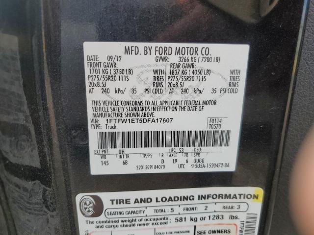 2013 Ford F150 Supercrew VIN: 1FTFW1ET5DFA17607 Lot: 61834214