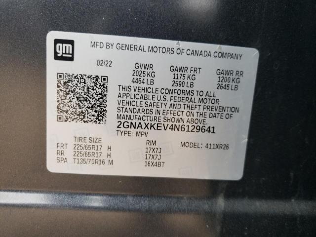 2022 CHEVROLET EQUINOX LT - 2GNAXKEV4N6129641