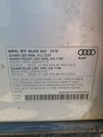 2016 Audi Q3 Prestige VIN: WA1GFCFS5GR020073 Lot: 62780904