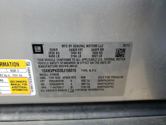 2014 GMC Acadia Sle VIN: 1GKKVPKD3EJ198016 Lot: 61280984