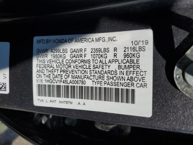 2020 HONDA ACCORD EX - 1HGCV1F45LA006780