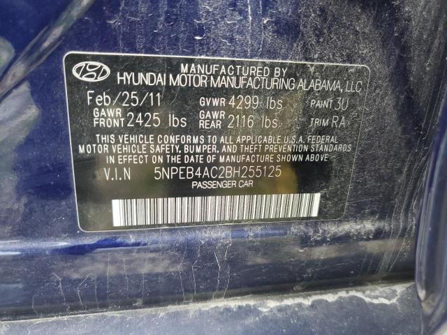 2011 Hyundai Sonata Gls VIN: 5NPEB4AC2BH255125 Lot: 62249164