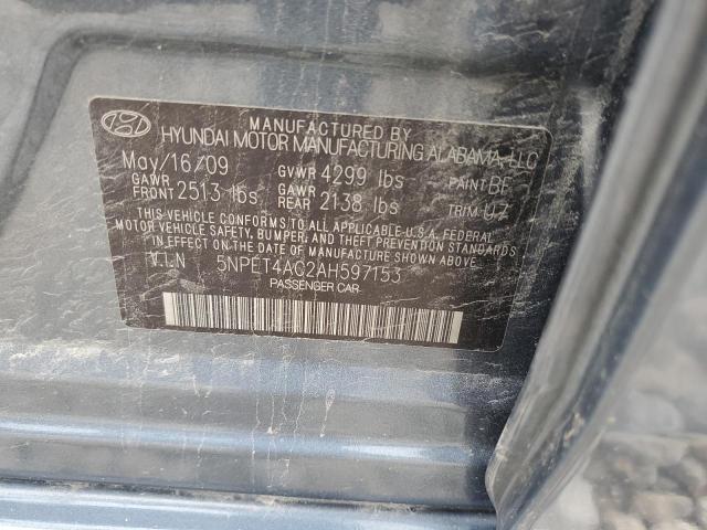 2010 Hyundai Sonata Gls VIN: 5NPET4AC2AH597153 Lot: 62018434