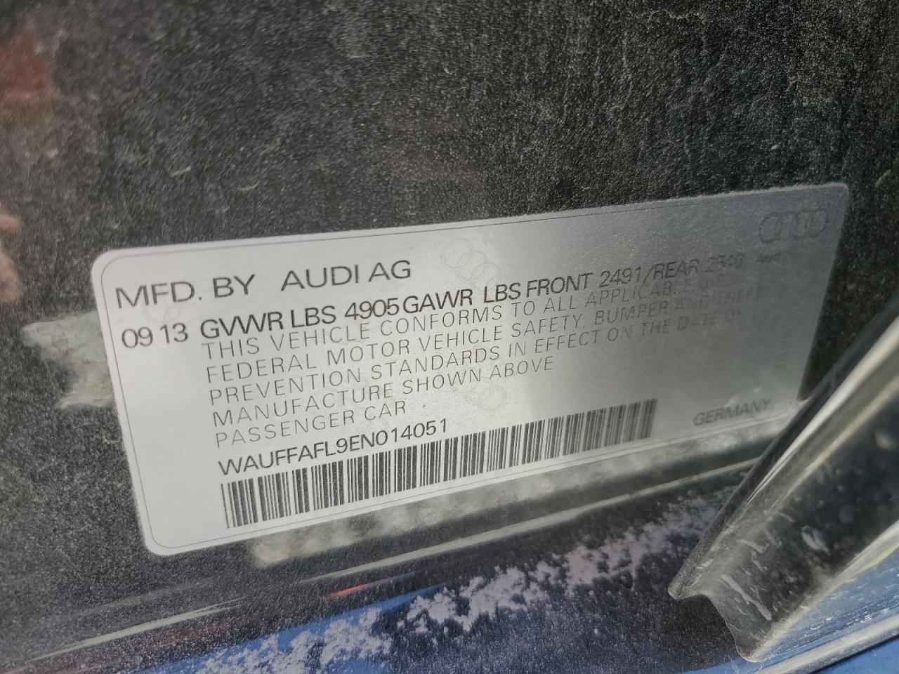 WAUFFAFL9EN014051 2014 Audi A4 Premium Plus