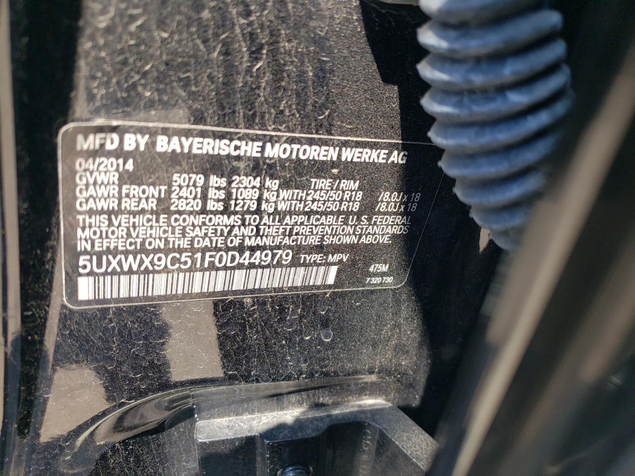 5UXWX9C51F0D44979 2015 BMW X3 xDrive28I