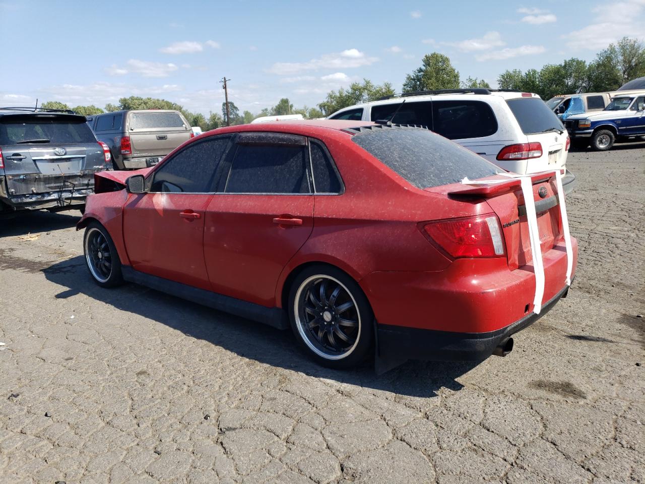 SUBARU IMPREZA WR 2008 red sedan 4d gas JF1GE75638G501608 photo #3