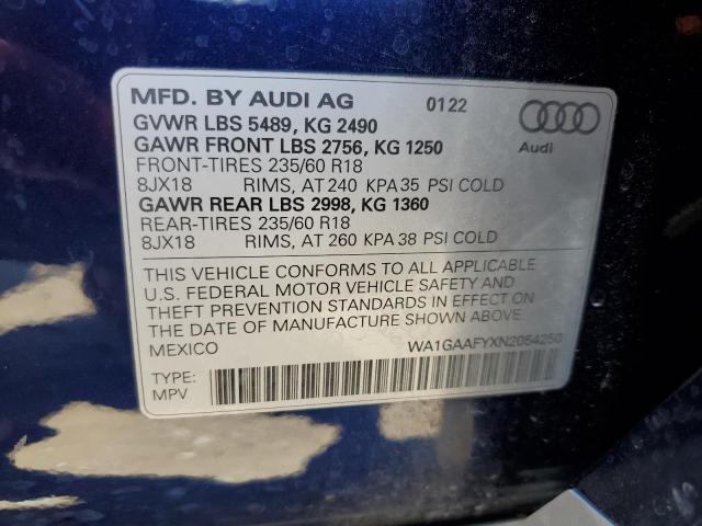 VIN WA1GAAFYXN2054250 2022 Audi Q5, Premium 45 no.14