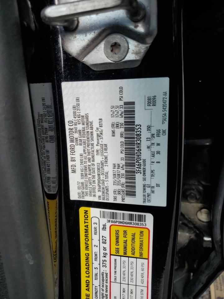 3FA6P0HD6HR308353 2017 Ford Fusion Se