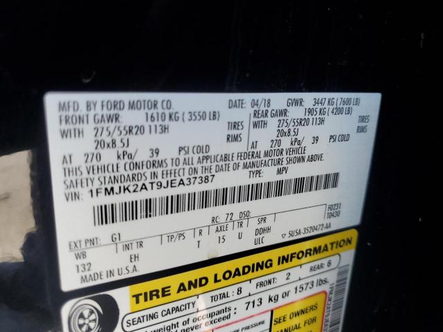 2018 Ford Expedition Max Limited VIN: 1FMJK2AT9JEA37387 Lot: 62748734