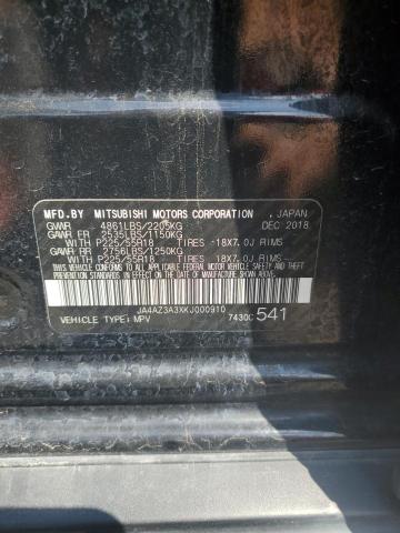 2019 Mitsubishi Outlander Se VIN: JA4AZ3A3XKJ000910 Lot: 62877434