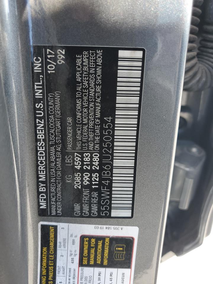 55SWF4JB6JU250554 2018 Mercedes-Benz C 300