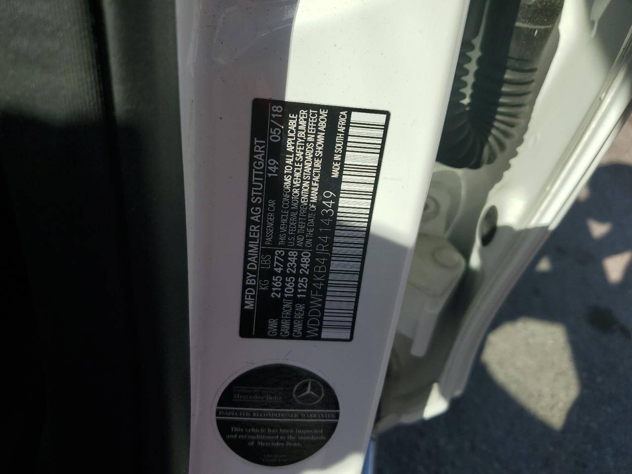 WDDWF4KB4JR414349 2018 Mercedes-Benz C 300 4Matic