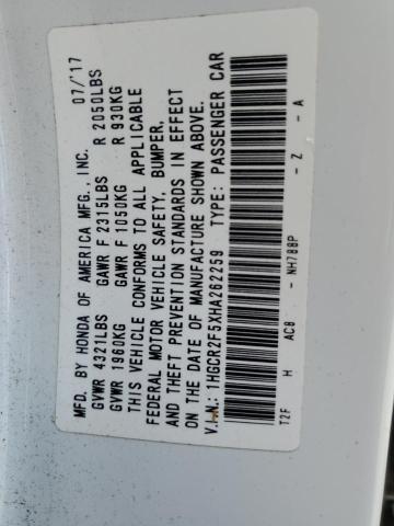 2017 HONDA ACCORD SPO - 1HGCR2F5XHA262259