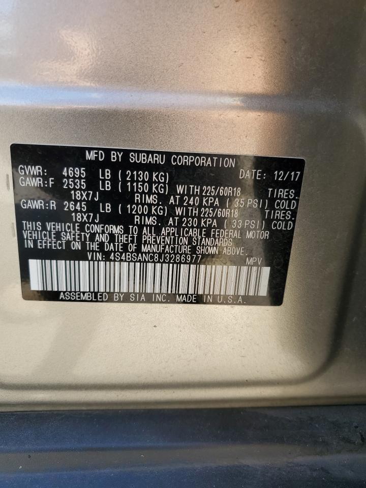 4S4BSANC8J3286977 2018 Subaru Outback 2.5I Limited