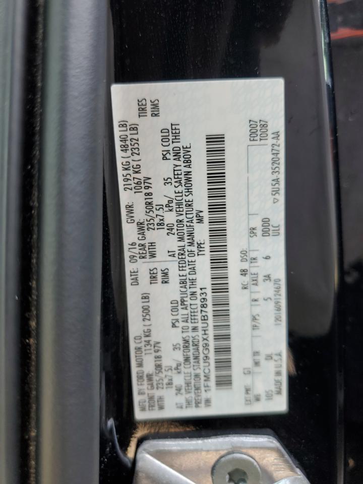 1FMCU9G9XHUB78931 2017 Ford Escape Se