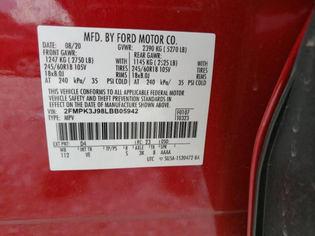 2020 FORD EDGE SEL - 2FMPK3J98LBB05942