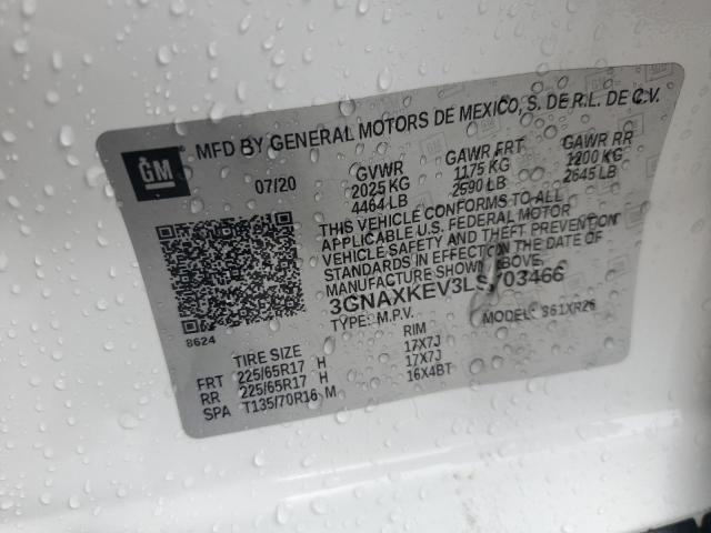 2020 CHEVROLET EQUINOX LT - 3GNAXKEV3LS703466