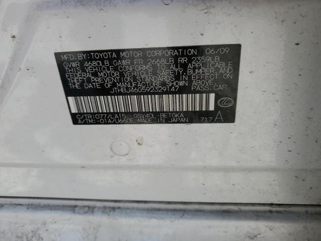 2009 Lexus Es 350 VIN: JTHBJ46G592329147 Lot: 60376454