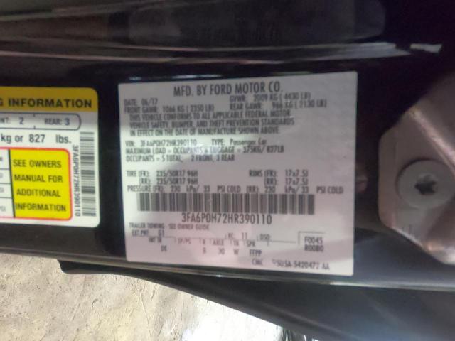 3FA6P0H72HR390110 2017 FORD FUSION - Image 10