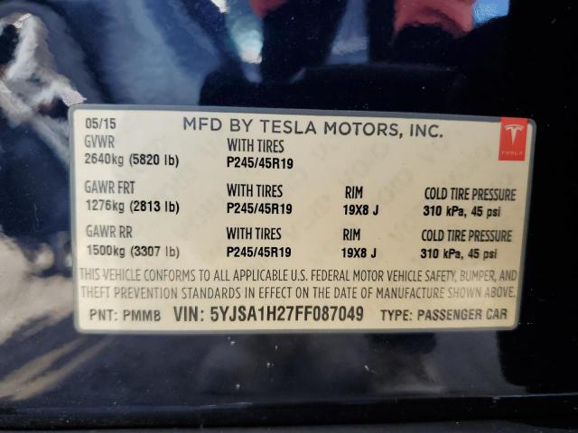 5YJSA1H27FF087049 2015 Tesla Model S 85D