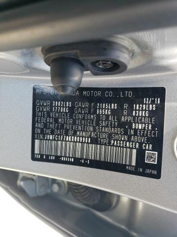 2019 HONDA CIVIC JHMFC1F78KX009968