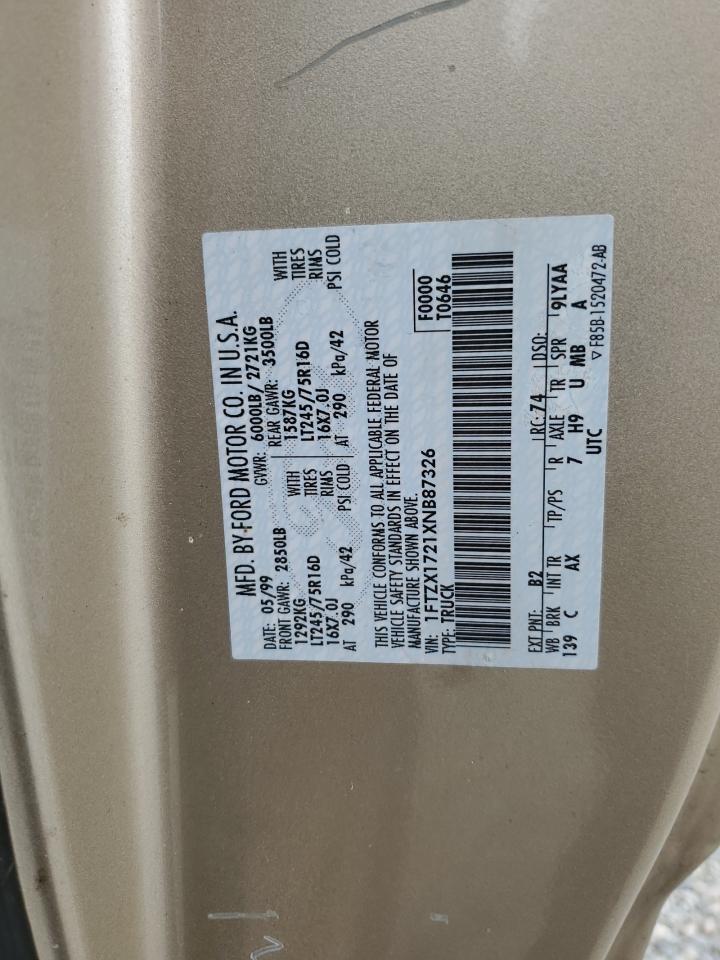 1FTZX1721XNB87326 1999 Ford F150