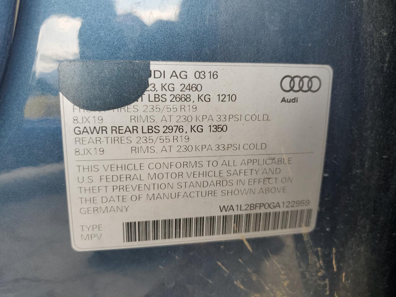 WA1L2BFP0GA122959 2016 Audi Q5 Premium Plus