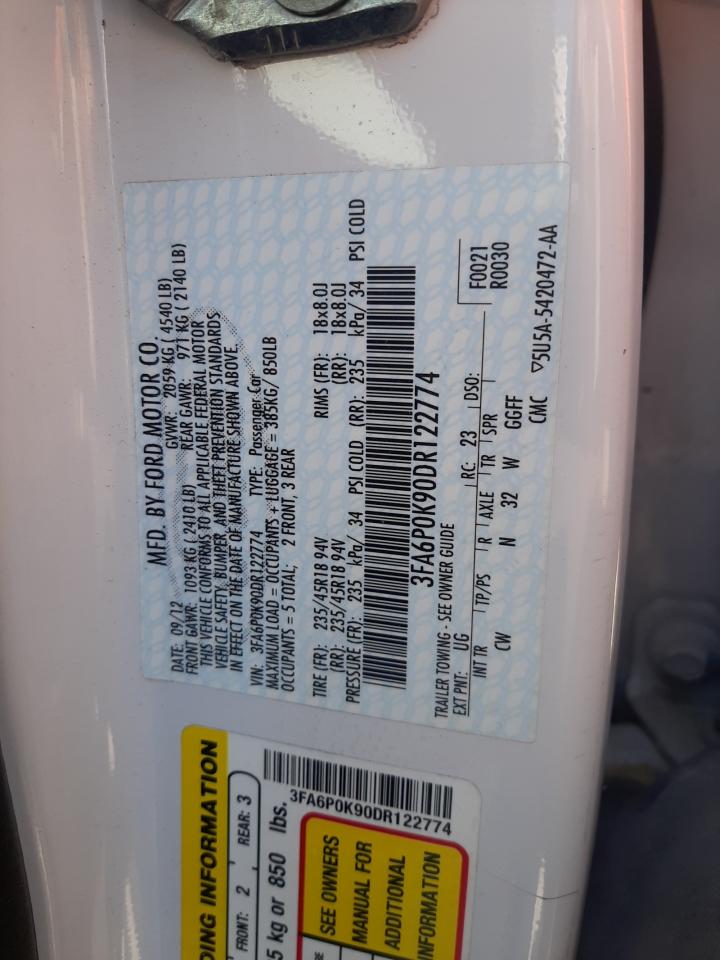 3FA6P0K90DR122774 2013 Ford Fusion Titanium