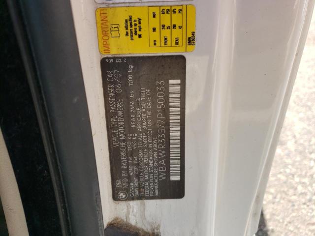 2007 BMW 328 I Sulev VIN: WBAWR33577P150033 Lot: 61024054