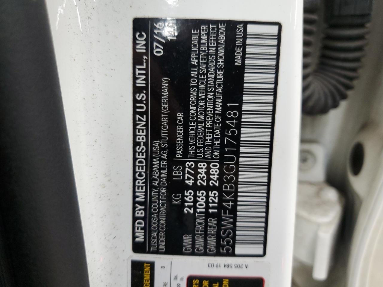 55SWF4KB3GU175481 2016 Mercedes-Benz C 300 4Matic