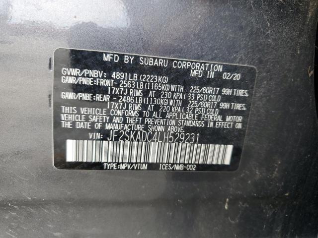 2020 SUBARU FORESTER JF2SKADC4LH529231