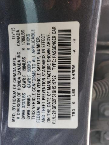 2HGFC2F51GH519792 2016 HONDA CIVIC - Image 13