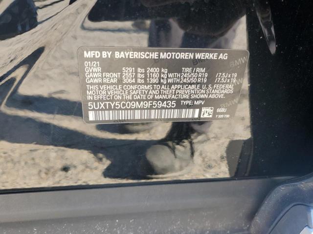 2021 BMW X3 xDrive30I VIN: 5UXTY5C09M9F59435 Lot: 61791564