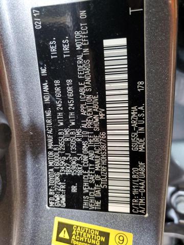 2017 Toyota Highlander Se VIN: 5TDJZRFH0HS387766 Lot: 61758454