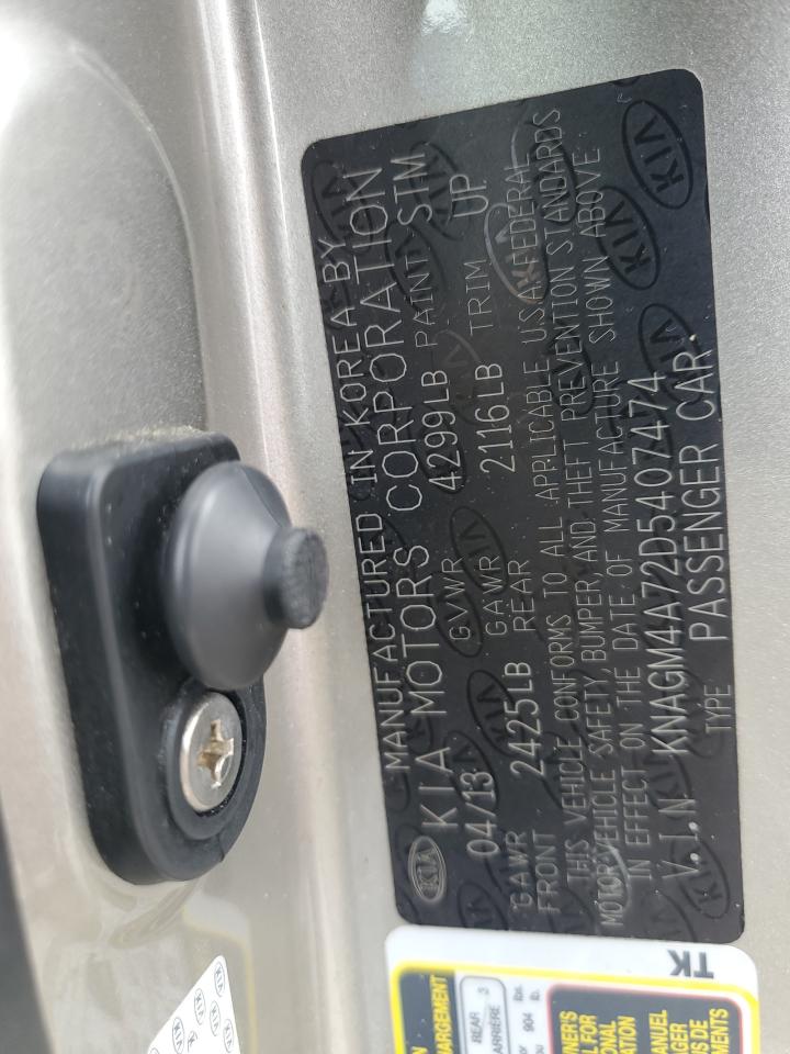 KNAGM4A72D5407474 2013 Kia Optima Lx