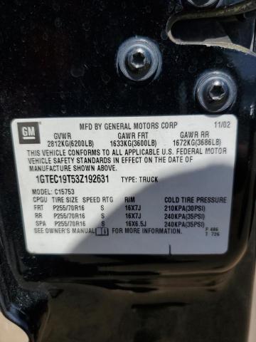 2003 GMC New Sierra C1500 VIN: 1GTEC19T53Z192631 Lot: 62128274