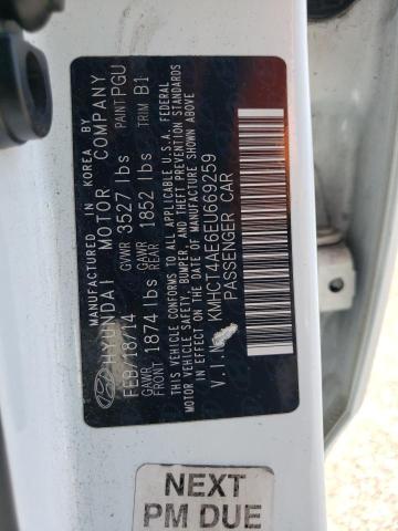 2014 Hyundai Accent Gls VIN: KMHCT4AE6EU669259 Lot: 61762604