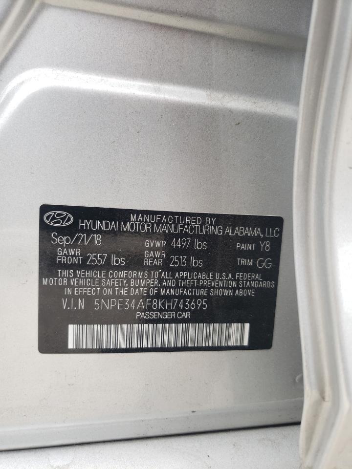 5NPE34AF8KH743695 2019 Hyundai Sonata Limited