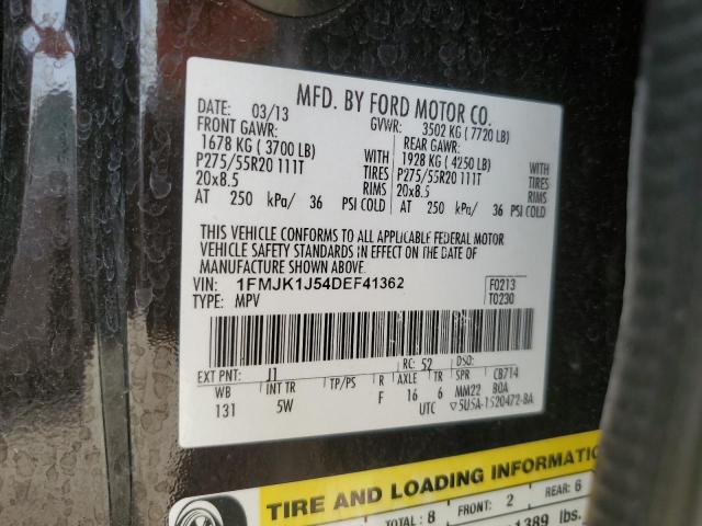 2013 Ford Expedition El Xlt VIN: 1FMJK1J54DEF41362 Lot: 61668554