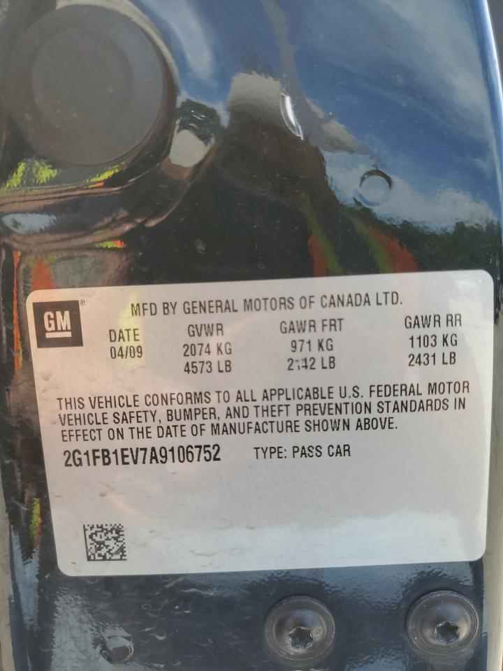 2G1FB1EV7A9106752 2010 Chevrolet Camaro Lt