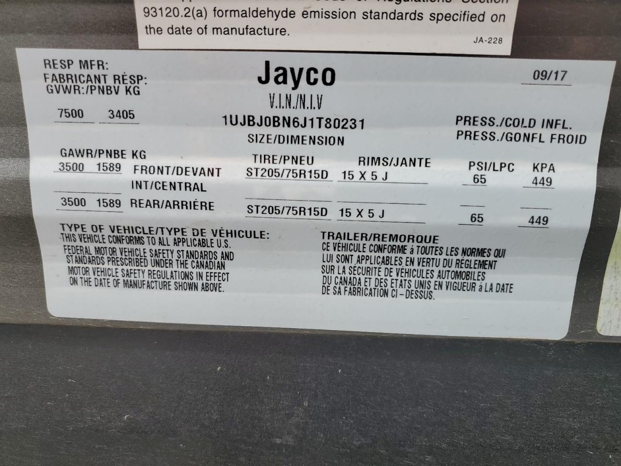 Lot #2925937204 2018 JAYCO JAYFEATHER