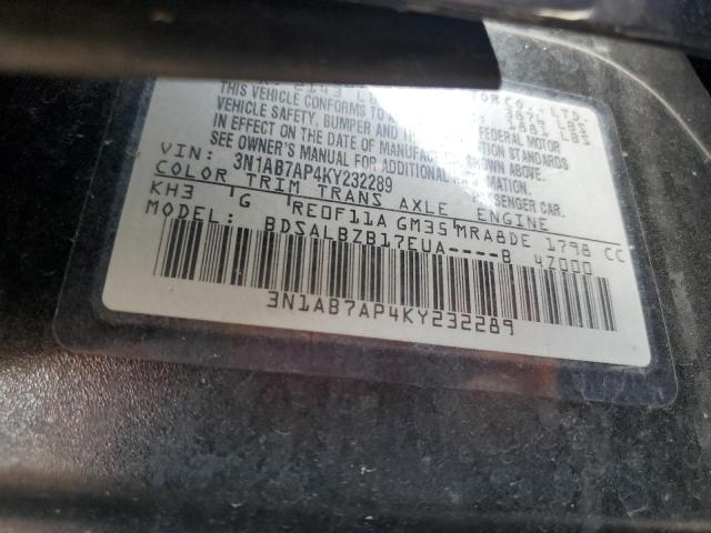 VIN 3N1AB7AP4KY232289 2019 Nissan Sentra, S no.12