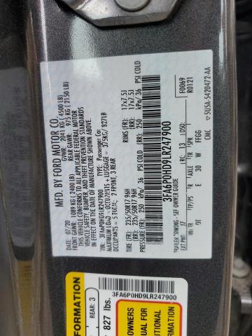 VIN 3FA6P0HD9LR247900 2020 Ford Fusion, SE no.12