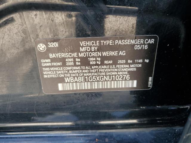 2016 BMW 320 I VIN: WBA8E1G5XGNU10276 Lot: 61622204