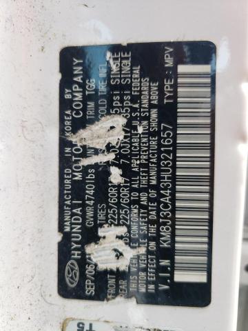 2017 Hyundai Tucson Limited VIN: KM8J3CA43HU321657 Lot: 61508314