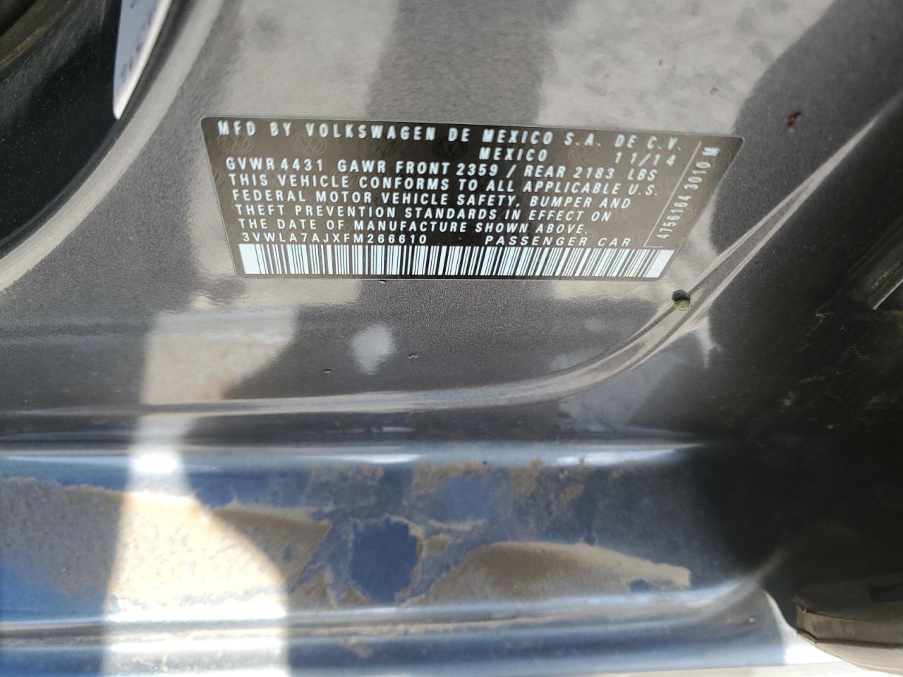 3VWLA7AJXFM266610 2015 Volkswagen Jetta Tdi