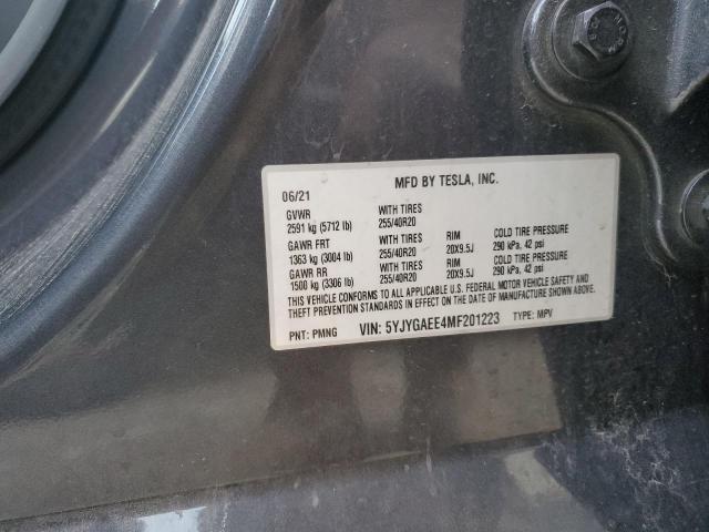 2021 TESLA MODEL Y - 5YJYGAEE4MF201223