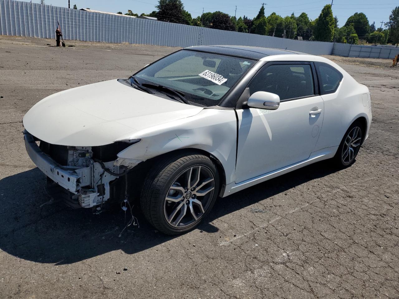 TOYOTA SCION TC 2015 white hatchbac gas JTKJF5C77FJ013588 photo #1