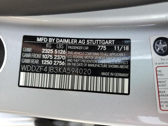 VIN WDDZF4JB3KA594020 2019 Mercedes-Benz E-Class, 300 no.12