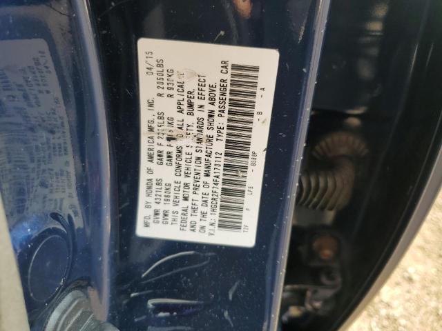 VIN 1HGCR2F74FA170112 2015 Honda Accord, EX no.12